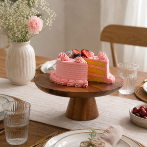 Premium Acacia Wood <b>Cake</b> <b>Stand</b> 30x30x12 cm | Wooden Dessert Display Pedestal for <b>Cakes</b> Cupcakes Pastries Serving Table Decor - Product Image 3
