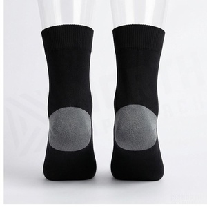 <b>Black</b> Crew <b>Socks</b> Solid Color Breathable Knitted for Adults Casual Wear - Product Image 2