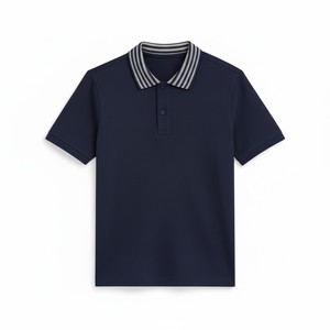 Chemise ajustée à manches courtes en tricot pour homme, coton et polyester, imprimée, respirante, brodée, douce, confortable, respectueuse de la peau - Product Image 4