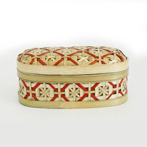 Floral pattern bamboo <b>gift</b> box best deal natural fiber <b>hamper</b> <b>boxes</b> lidded basket for presents - Product Image 1