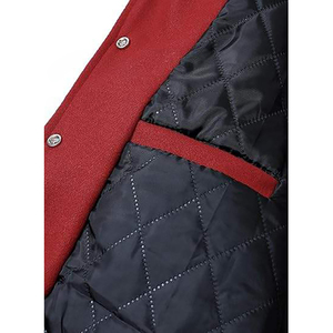 Veste universitaire rouge et blanche pour homme avec fermeture boutonnée, style preppy, coupe classique, pour l'automne - Product Image 4