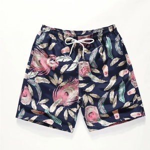 Shorts de bain pour hommes, taille élastique, polyester respirant, séchage rapide, écologique, OEM - Product Image 4