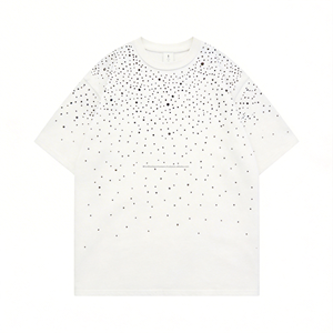 เสื้อยืดแขนสั้นผู้ชายสีเขียวมะกอก ทรงปกติ พิมพ์ลายดอกยางนูนด้านหน้า คอกลม สไตล์ลำลอง วินเทจ ผ้าฝ้าย 100% - Product Image 2
