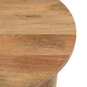 Mesa de Comedor de Madera de Mango Sólida con Diseño Minimalista y Patas Cruzadas Modernas, Forma Redonda, Tamaño Personalizado, Acabado de Grano Natural - Product Image 5