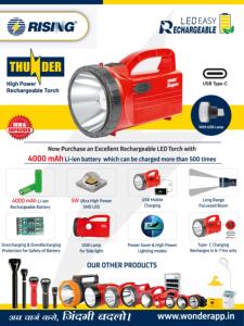Potente linterna LED recargable para uso industrial Diseño elegante con carga tipo C Batería de iones de litio de 4000mAh y cuerpo de lámpara ABS - Product Image 6