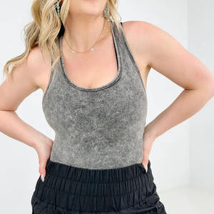 Camiseta sin mangas de algodón 100% para mujer, con doble canalé, sin etiquetas, personalizada - Product Image 5