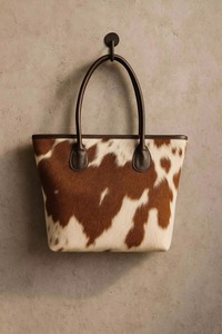 Bolso Tote Ligero de Cuero de Vaca con Pelo, de Cuero Genuino, Estilo Vintage, Gran Capacidad, Portátil - Product Image 5