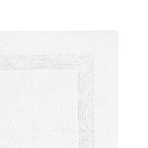 White Cotton Bath <b>Mats</b> Rectangle <b>Set</b> of 2 Tufted Non-Slip Rubber Backing Classic Style Home Use - Product Image 6