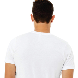 T-shirts à manches courtes pour hommes en polyester/coton blanc, sensation coton, impression de logo personnalisée, sérigraphie, col tricoté uni - Product Image 1