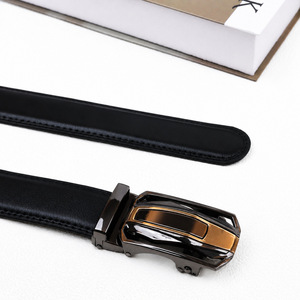 Ceinture en cuir de vachette pour homme sur mesure avec boucle automatique 24 mm Noir Marron Business Dress OEM - Product Image 5