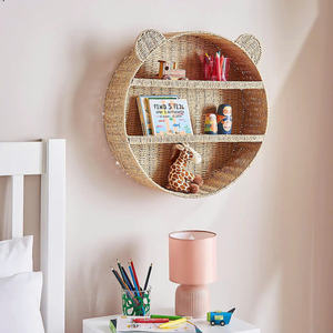 Estante de pared de mimbre con forma de cangrejo para niños, estantes flotantes de mimbre tejido, organizador de almacenamiento para guardería y sala de juegos, decoración del hogar - Product Image 2