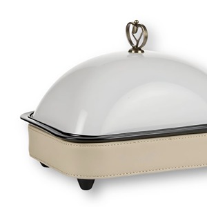 Casserole rectangulaire moderne avec couvercle blanc, idéale pour le service en buffet, la restauration et les dîners en restaurant, vente en gros depuis l'Inde - Product Image 3