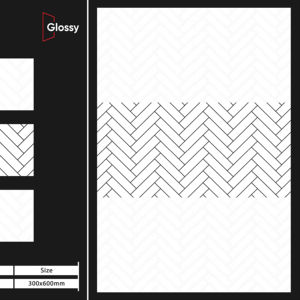 Azulejos de Pared de Cerámica con Acabado Brillante Moderno de 300X600MM, Solución Decorativa para Paredes de Cocinas, Baños e Interiores Contemporáneos - Product Image 1