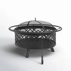 Decorative Laser Cut Stainless Steel Fire Pit <b>Ball</b> Night Shadow Projection Torch Holders Indoor/Outdoor Heating Spark Screen - Product Image 3