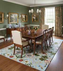 Alfombra de Lana de Alta Gama con Diseño Floral Moderno, Hecha a Mano, Resistente a las Manchas, Ecológica, Antideslizante, de Pelo Cortado para el Hogar - Product Image 5