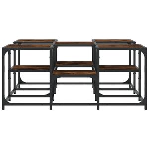 Tavolino da Caffè Basso in Metallo con Legno di Quercia Affumicata, Design Unico - Product Image 5