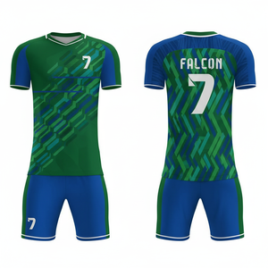 ชุดฟุตบอลดีไซน์ใหม่ ชุดฝึกซ้อมมืออาชีพ เสื้อและกางเกงขาสั้น คุณภาพสูง ผลิตจากโพลีเอสเตอร์ 100% ระบายอากาศได้ดี - Product Image 1