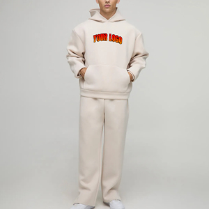 Ensemble 2 pièces décontracté vintage en coton épais de haute qualité : pantalon de survêtement baggy et sweat à capuche pour homme - Fabricant de vêtements de sport - Product Image 1