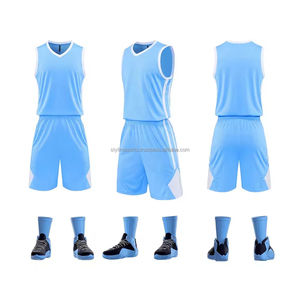 Vêtements de basket-ball personnalisés pour jeunes, imprimés en maille réversible, kits d'uniformes de basket-ball à sublimation vierge - Product Image 5
