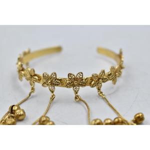 Traditional Latest trending handmade <b>antique</b> goldplated brass flower design hathfool for women and girls - Product Image 2