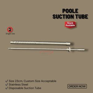 Tube d'aspiration Poole à usage unique, 23 cm, en acier inoxydable, instrument chirurgical jetable pour l'élimination des fluides et du sang - Product Image 3