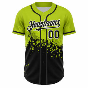 Camiseta de Béisbol Amarilla Unisex de Manga Corta con Botones al Frente, Color Sólido, Transpirable, de Poliéster, Corte Regular, para Adultos, con Transferencia Térmica - Product Image 5