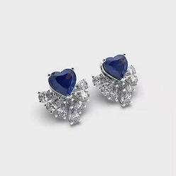 Moissanite Heart Shape Diamond Stud <b>Earrings</b> with Screw Back Certified Iced Out Cute Luxury <b>Earrings</b> Set for Women's - Product Image 3