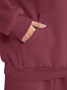Conjunto de Sudadera con Capucha Oversize y Pantalones de Chándal de Forro Polar Premium para Mujer, Conjunto Deportivo de Sudadera con Capucha y Pantalones de Chándal para Mujer - Product Image 4