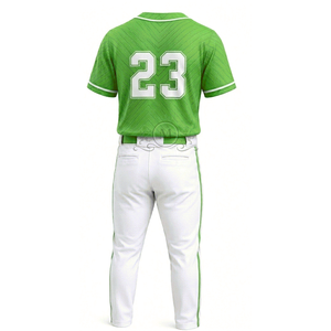 Maillot de baseball pour homme avec numéro 23, sublimé, bleu clair, manches courtes, pantalon blanc, tissu respirant en maille - Product Image 5