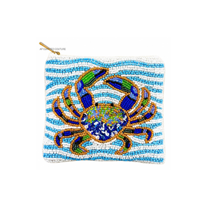 Porte-monnaie perlé fait main, pochette zippée rayée vert et blanc, portefeuille à lettres personnalisé, sacs à main perlés brodés à la main - Product Image 6