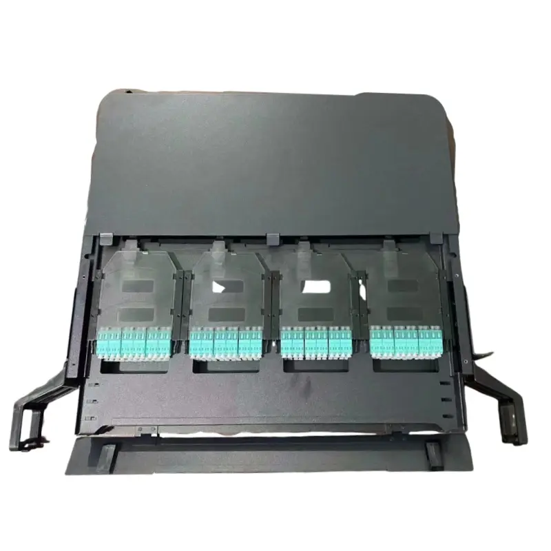Hot Selling Data Center 19 Inch Rack 1u Secure Cable 144 Core Sc/FC/LC/St Adapter MPO Patch Panel