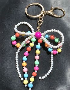 Colorful Boho Embroidery Beaded Keychain Handmade Designer <b>Bag</b> <b>Charm</b> - Product Image 5