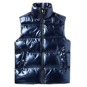 Gilet matelassé réversible unisexe coupe-vent chaud et épais à col rond avec fermeture éclair et boutons, tailles M-8XL - Product Image 4