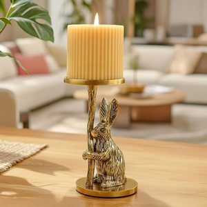 Candelabro de Conejo Dorado de Aluminio, Estatua Decorativa, Adorno de Mesa, Regalo para Bodas, Aniversarios, Inauguraciones, San Valentín - Product Image 6