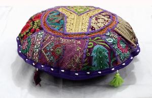 Patchwork Boho coussin de sol bohème fait à la main taie d'oreiller Hippie housse de coussin - Product Image 2