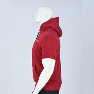 Kent Trading Company Men's Cotton Fleece Hoodie Half Sleeve Pullover Hooded Solid Color Autumn Casual Wear - Product Image 2