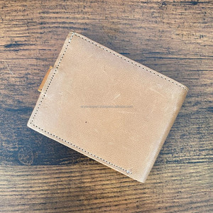 Nueva fábrica, venta al por mayor, 100%, billetera de cuero genuino, estilo Vintage Simple hecho a mano, billetera de cuero de grano completo Real para hombres, billetera para tarjetas de crédito - Product Image 4