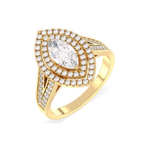 Anillos de Compromiso Solitarios de Lujo REYES, Precio al por Mayor, Oro Blanco de 14K, Corte Marquesa, Diamante Cultivado en Laboratorio de 1.6 Quilates, Joyería Fina - Product Image 6
