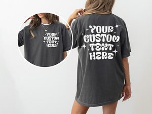 Camiseta personalizada de gran tamaño con estampado en relieve, camiseta con estampado abombado personalizado, camisetas extragrandes con relieve, regalo personalizado con tu texto. - Product Image 3