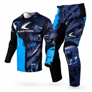 Conjunto de Jersey y Pantalones de Motocross Personalizados para Hombre, Resistentes al Viento, Manga Larga, Spandex/Poliéster, Equipación de Carreras de Motocicleta, Talla Adulto - Product Image 4