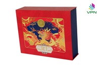 Boîte-cadeau kraft de luxe haut de gamme de vente chaude conception rigide pliante et pliable pour emballage en papier Tet Holiday