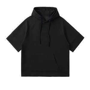 Sudadera con capucha extragrande para hombre, manga raglán, color liso, bolsillo frontal, 100% algodón French Terry, lavado vintage, efecto acid stone disponible - Product Image 5