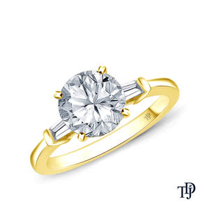 Anillo de Compromiso de Oro Sólido de 10K con Diamante Cultivado en Laboratorio de Corte Brillante Redondo Cónico y Piedras Laterales, Certificado IGI de Lujo - Product Image 5