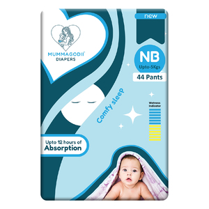 MummaGodi Premium Baby Diapers NB pour bébé nouveau-né, anti-fuites, anti-érythèmes, 100% coton - Product Image 2