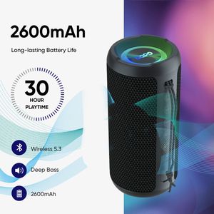 OQPO X10 Altoparlante Wireless Portatile da Esterno IPX7 Impermeabile 24W Suono Stereo Potente Bassi Profondi RGB Luce a 5.3 Colori Cangianti - Product Image 2