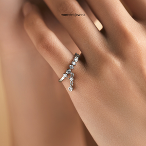 Bague Goutte d'Eau en Argent Sterling 925 avec Zircon, Anneau Géométrique de Mariage pour Femme, Bijou de Soirée - Product Image 2