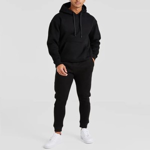 OEM Top Quality Blacked Regular Fit <b>Men's</b> Casual Pullover Hoodies Front <b>Pouch</b> Pocket Ribbed Cuff & Hem Comfortable Wholesale - Product Image 2