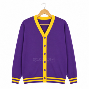 Cosh International Sisterhood Sorority V Neck Women Stylish Two Tone <b>Cardigan</b> Sweater Loose Casual High Waist Sweaters - Product Image 3