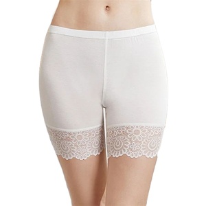 Shorts de sécurité en modal taille haute pour femmes, respirants, en dentelle, extensibles, culottes légères, prévention des fuites - Product Image 1