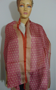 Indian Women's Polka Dot Scarves Batik Print Long Silk Scarf Elegant Designer Ladies Fashion <b>Wrap</b> <b>Shawl</b> Soft Stylish Silk - Product Image 5